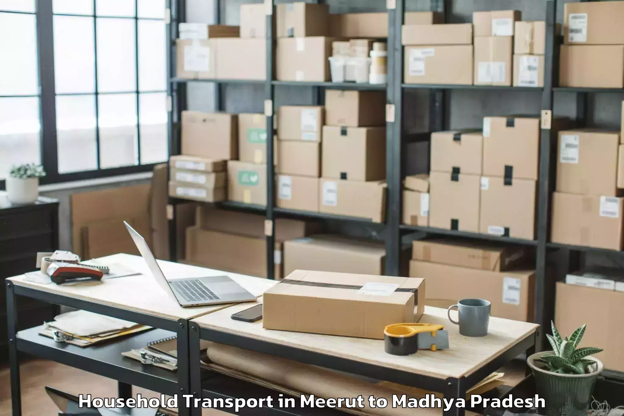 Professional Meerut to Khargone Household Transport